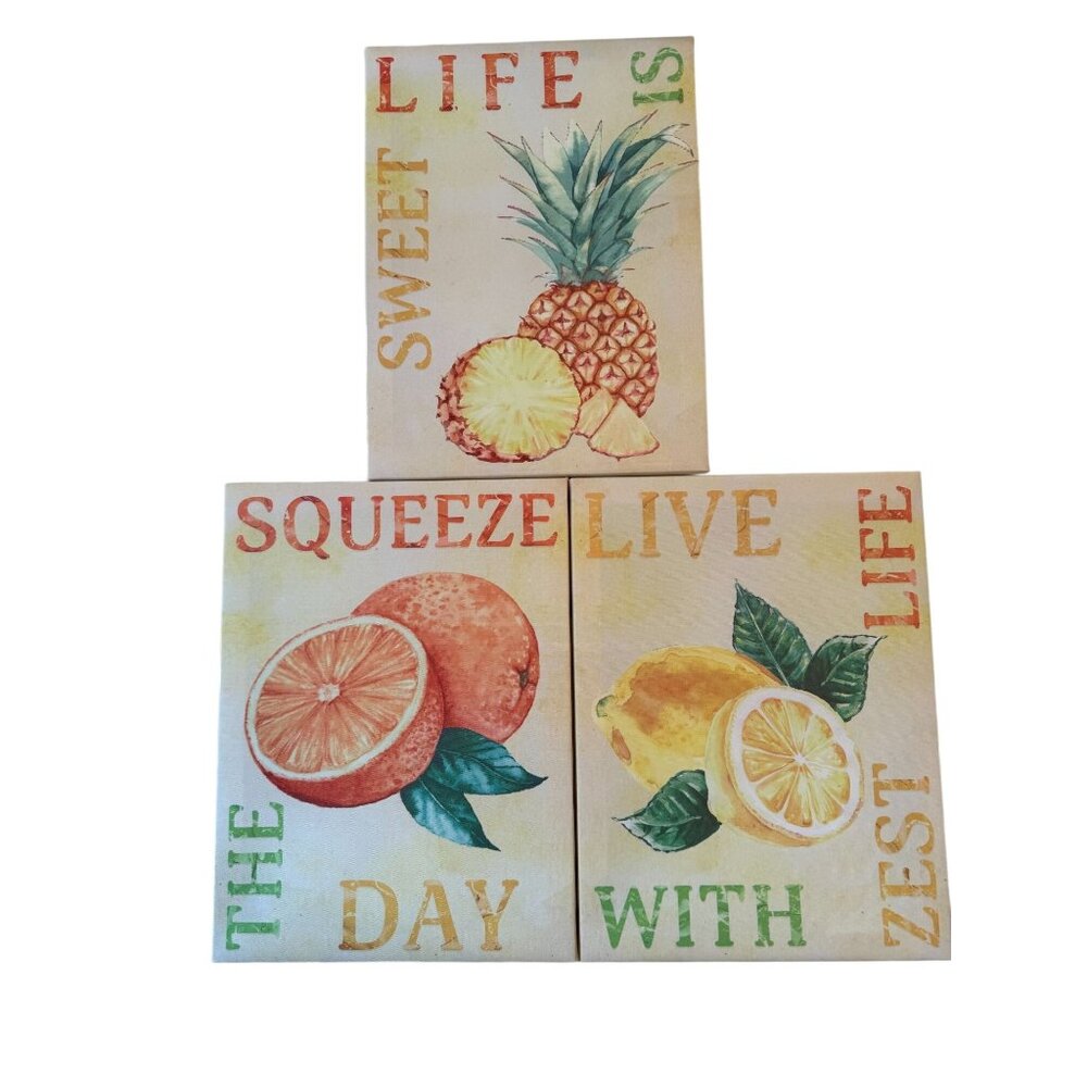 Three canvas photos- kitchen art